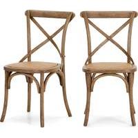 2 x rochelle dining chairs oak