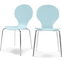 2 x Kitsch Dining Chairs, Sea Blue