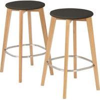 2 x Fjord Bar Stool, Oak and Grey