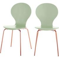 2 x Kitsch Dining Chairs, Mint Green and Copper