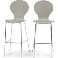 2 x Kitsch Barstool, Willow Grey and Chrome Legs