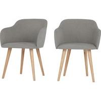 2 x Stig Low Back Dining Chairs, Manhattan Grey and Oak