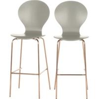 2 x kitsch barstools grey and copper legs