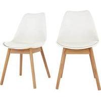 2 x thelma dining chairs oak and white