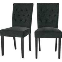 2 x Flynn Dining Chairs, Midnight Grey Velvet