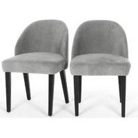 2 x Alec Dining Chairs, Quilted Grey