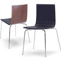 2 x dolly dining chairs walnut and black
