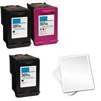 2 x Black HP301XL (CH563EE) and 1 x Colour HP 301XL (CH564EE)(Remanufactured) + 1 Free Paper