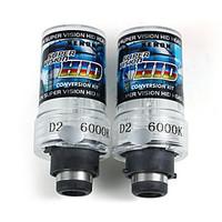 2 X 35W D2S Car HID White Xenon Headlight Light Lamp Bulbs 6000K