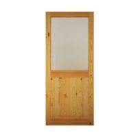 2 Panel Clear Pine Veneer Glazed Back Door (H)2032mm (W)813mm