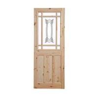 2 Panel Knotty Pine Glazed Internal Door (H)1981mm (W)762mm