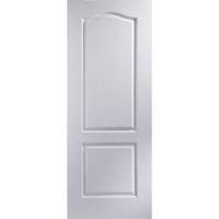 2 Panel Arched Pre-Painted White Woodgrain Internal Unglazed Door (H)1981mm (W)686mm