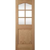 2 Panel Arched Oak Veneer Glazed Internal Door (H)1981mm (W)686mm