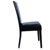 2 pcs Artificial Leather Wood Black Dining Chair