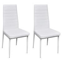 2 pcs white slim line dining chair