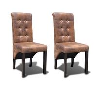 2 pcs Artificial Leather Dining Chair