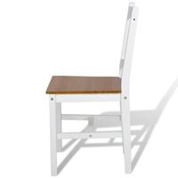 2 pcs White and Natural Colour Wood Dinning Chair