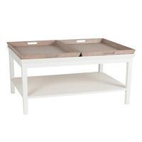 2 tray coffee table antique white