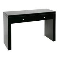 2 Drawer Console Table, Black/Mirror