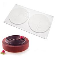 2 holes New DIY baking non-stick French dessert screw shape mousse silicone mould white pastry cake mold chocolate mould