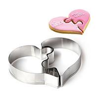 2 Piece Cookies Mold Left Heart Right Heart Love Puzzles Valentine\'s Day Wedding Cookies Mold