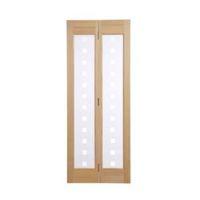 2 Panel Clear Pine Glazed Internal Bi-Fold Door (H)1981mm (W)762mm