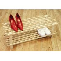 2 tier wooden shoe storage rack