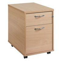 2 DRAWER MOBILE PEDESTAL - OAK