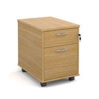 2 DRW MOBILE PEDESTAL, SILVER HANDLES - OAK