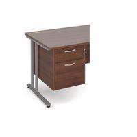 2 DRAWER FIXED PEDESTAL IN WALNUT 1 FILING & 1 SHALLOW DRAWER LOCKABLE ACCEPTS BOTH A4 & FOOL