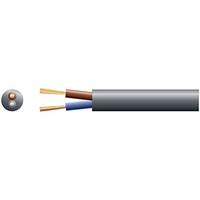 2 core round mains PVC, 2 x 48/0.2mm, 15A, 7.4mmØ, Black, 100m