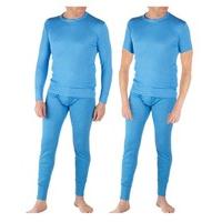 2 Pairs Mens Winter Thermal Short Sleeve Long Sleeve T Shirt Long John Trousers