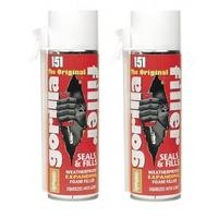 2 x cans of the original gorilla filler weatherproof expanding foam 50 ...