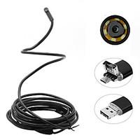 2 in 1 2M 5.5mm 6LEDs Rigid Cable Android Endoscope Waterproof Inspection Camera Micro USB Video Camera