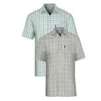2 Pack Mens Champion Stowmarket Country Style Casual Check Short Sleeved Shirt