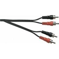 2 x Phono Plugs to 2 x Phono Plugs, Black