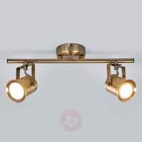 2 bulb gu10 spotlight marlis antique brass