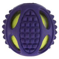 2-in-1 Rubber Tennis Ball Dog Toy - Size L: Diameter 10cm