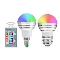 2 Pcs YWXLight E27/E26/E14 RGB Lamp Led Bulbs 5W Colorful RGB Bulb 85-265V Chandeliers Led Light IR Remote Controller