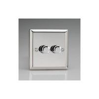 2 gang 2 way mirror chrome led dimmer