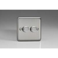 2 gang 2 way matt chrome led dimmer