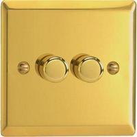 2 gang 2 way victorian brass led dimmer