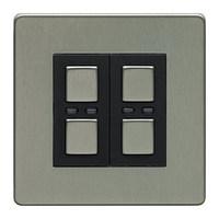 2 gang dimmer 250w stainless steel