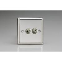 2-Gang 10A Toggle Switch - Mirror Chrome