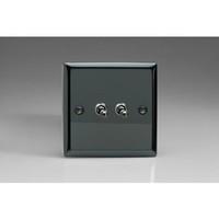 2-Gang 10A Toggle Switch - Iridiam Black