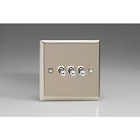 2-Gang 10A Toggle Switch - Satin Chrome