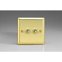 2-Gang 10A Toggle Switch - Victorian Brass