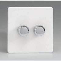 2 Gang 2-Way Push on/Off Rotary dimmer Switch