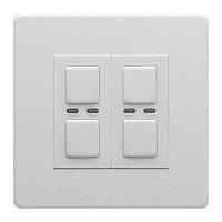 2 Gang Dimmer 250W - White