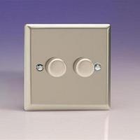 2 gang 2 way satin chrome led dimmer